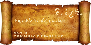 Hegedűs Ágoston névjegykártya