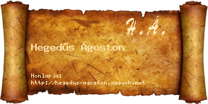 Hegedűs Ágoston névjegykártya
