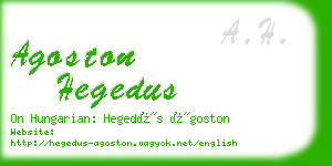 agoston hegedus business card
