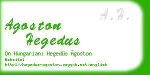 agoston hegedus business card